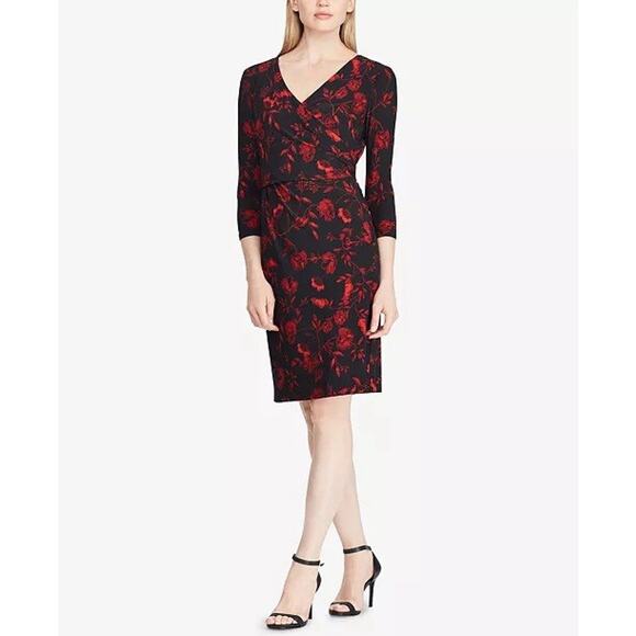 Lauren by Ralph Lauren Womens Floral Jersey Dress 10 Classic Night Out Elevated - Picture 5 of 16